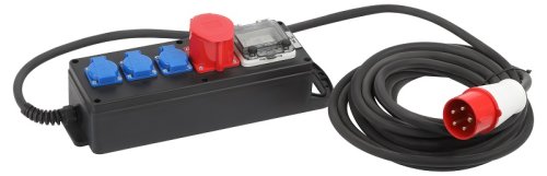 Удлинитель силовой ЭРА IND380-SF-4e-5x4-5m-IP44 3+1CEE 3Р+РЕ+Nх5м 32А 12000Вт IP44 черный картинка 